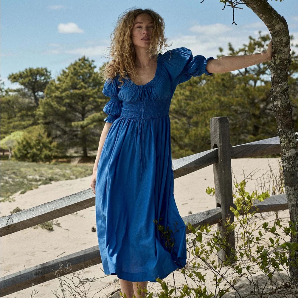 Dôen Ischia Dress in Corfu Blue nwt